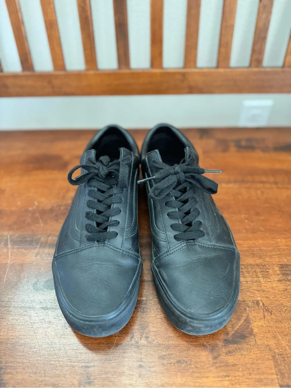 Vans Old Skool Men’s All-Black Leather Sneakers